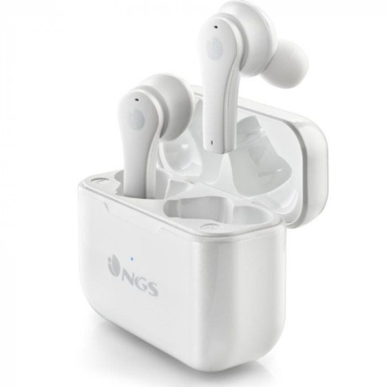 Auriculares Bluetooth NGS Ártica Bloom con estuche de carga Autonomía 6h Blancos