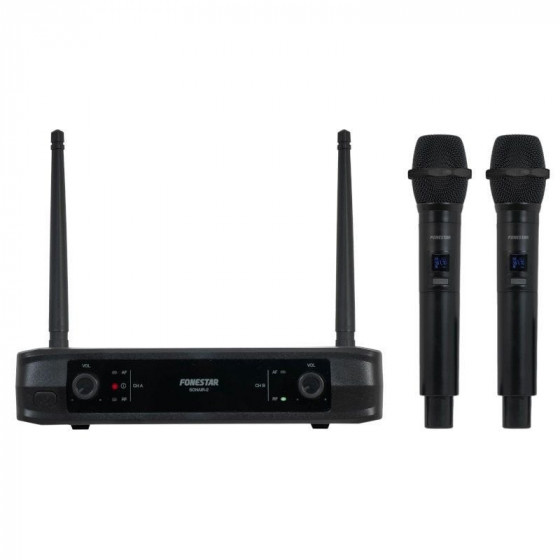 Micrófono Inalámbrico Doble Mano UHF Fonestar SONAIR-2M Incluye Receptor
