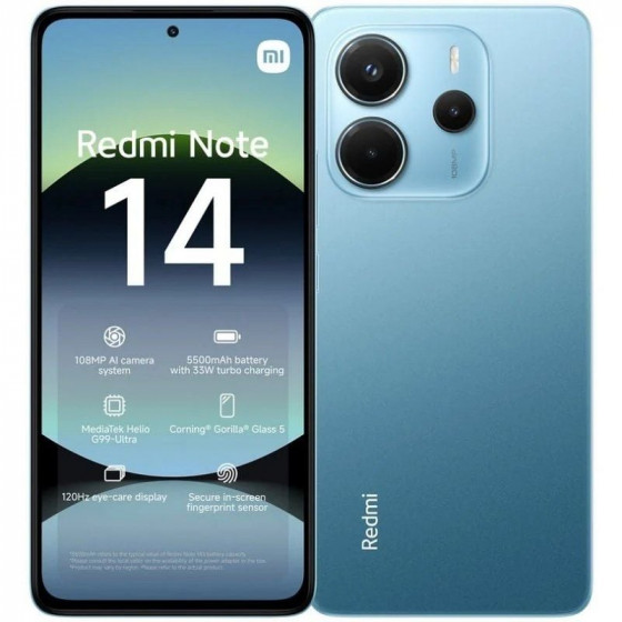 Smartphone Xiaomi Redmi Note 14 8GB 256GB 6.67' Azul