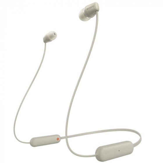 Auriculares Inalámbricos Intrauditivos Sony WI-C100 con Micrófono Bluetooth Beige