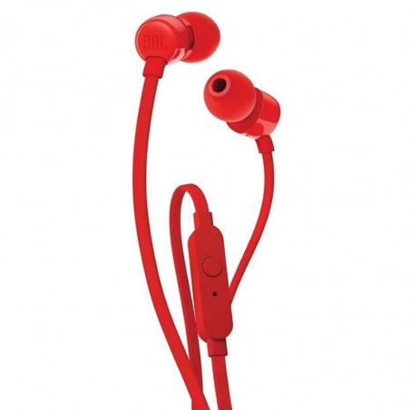 Auriculares Intrauditivos JBL T110 con Micrófono Jack 3.5 Rojos