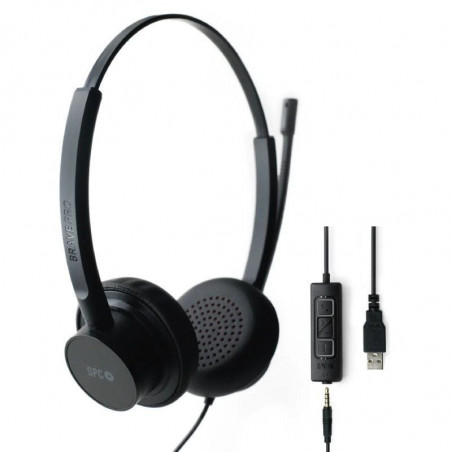 Auriculares SPC Brave Pro con Micrófono Jack 3.5 USB Negros