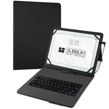 Funda con Teclado Subblim Keytab Pro USB para Tablets de 10.1'-11' Negra