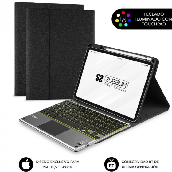 Funda con Teclado Subblim KeyTab Pro BT para Tablet iPad 10.9' 10a Gen Negra