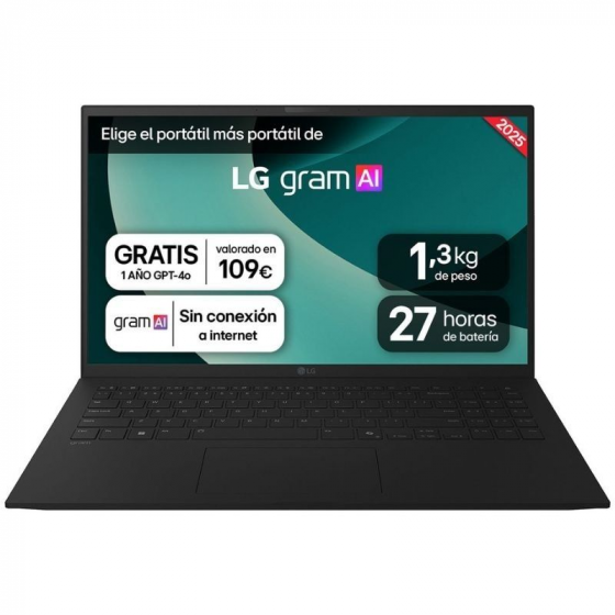 Portátil LG Gram 15ZD80T-G.AX55B Ryzen AI 5-340 16GB 512GB SSD 15.6' Sin Sistema Operativo