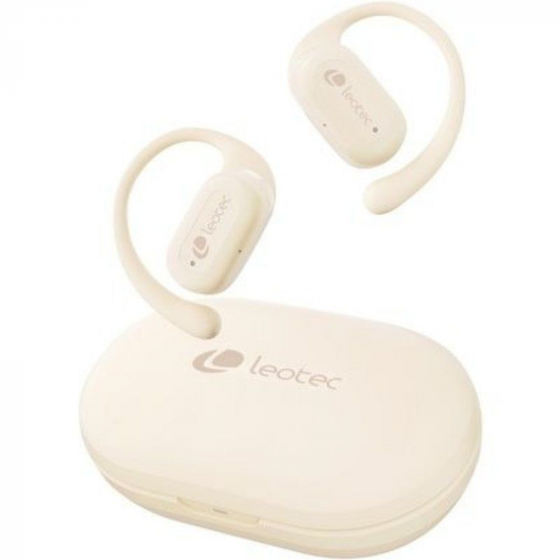 Auriculares Deportivos Bluetooth Leotec Open Air Zenith Sport con estuche de carga Autonomía 6.5h Beige