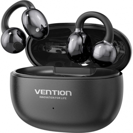 Auriculares Deportivos Bluetooth Vention Open Ear OpenBeat Echo Clip A1 NBWB0 con estuche de carga Negros