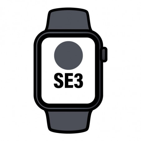 Apple Watch SE3 GPS 44mm Caja de Aluminio Medianoche Correa Deportiva Negra ML