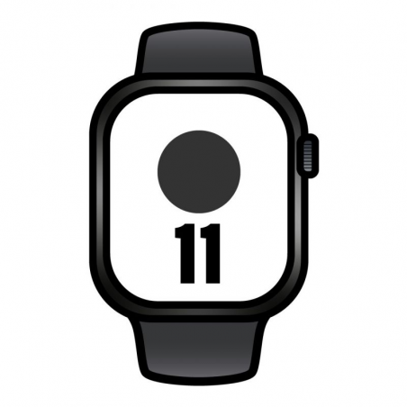 Apple Watch Series 11 GPS 42mm Negro Azabache Correa Deportiva Negra (SM)