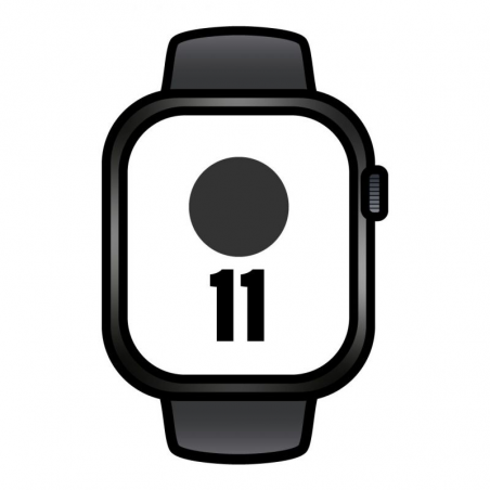 Apple Watch Series 11 GPS Cellular 46mm Titanio Negro Pizarra Correa Deportiva Negra ML