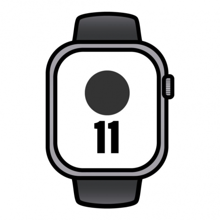 Apple Watch Series 11 GPS Cellular 46mm Aluminio Gris Espacial Correa Deportiva Negra ML