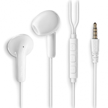 Auriculares Intrauditivos NGS Cross Flip con Micrófono Jack 3.5 Blancos