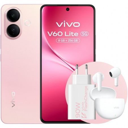 Smartphone Vivo V60 Lite 8GB 256GB 6.77' 5G Rosa Incluye Cargador 90W y Buds