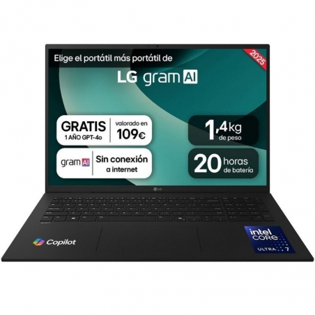 Portátil LG Gram 17ZD90T-G.AX88B Intel Core Ultra 7-255H 32GB 1TB SSD 17' Sin Sistema Operativo