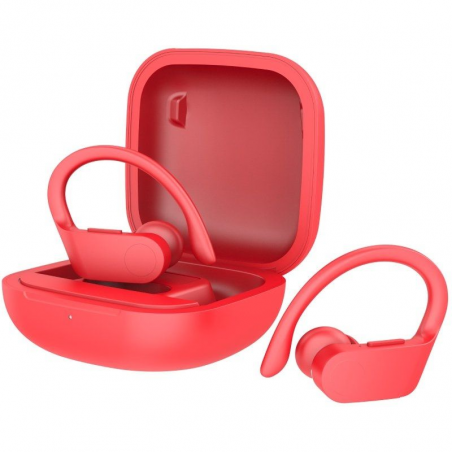Auriculares Deportivos Bluetooth Daewoo DW2025 con estuche de carga Autonomía 5h Rojos