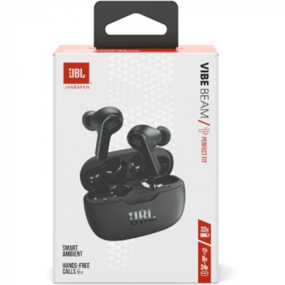 Auriculares Bluetooth JBL Vibe Beam con estuche de carga Autonomía 8h Negra