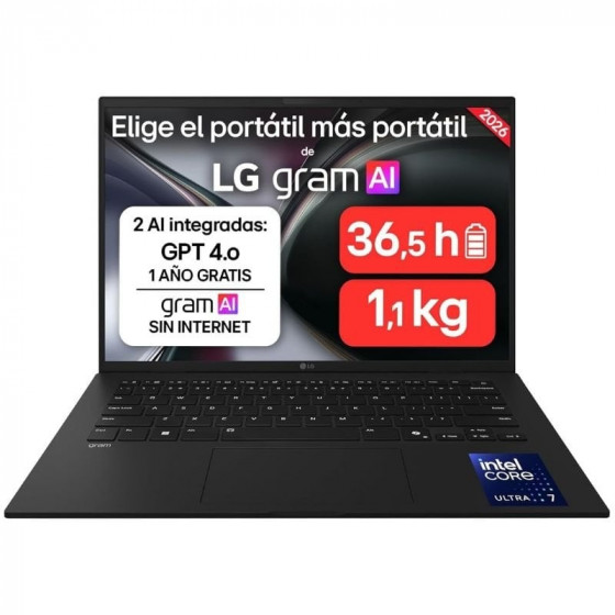 Portátil LG Gram 14ZD90U-G.AX85BN Intel Core Ultra 7-355 32GB 512GB SSD 14' Sin Sistema Operativo