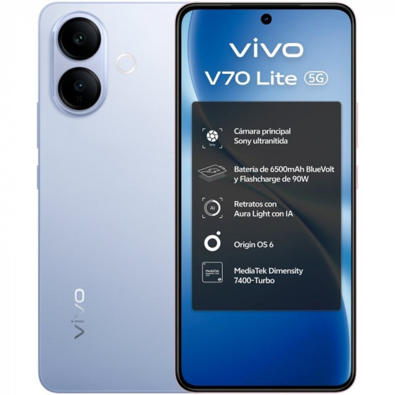 Smartphone Vivo V70 Lite 6GB 256GB 6.77' 5G Azul